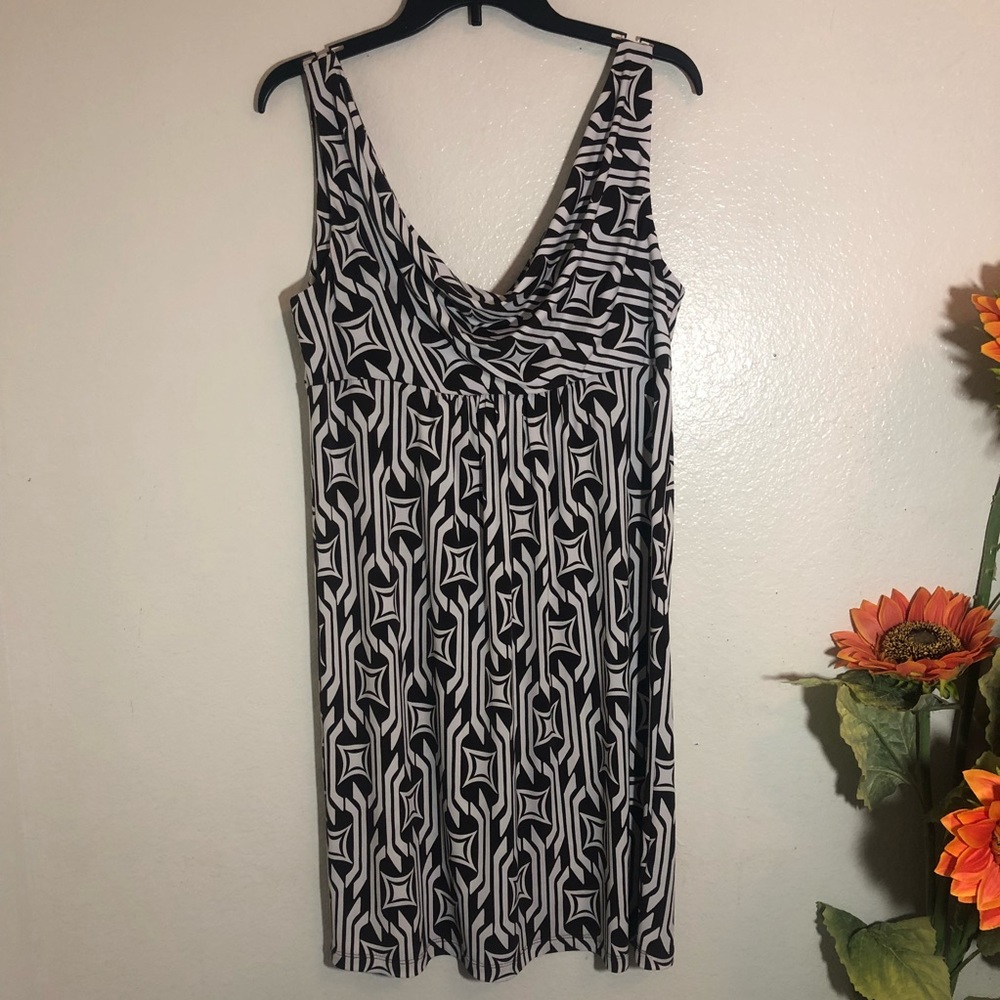 Sleeveless Draped Neck Dress